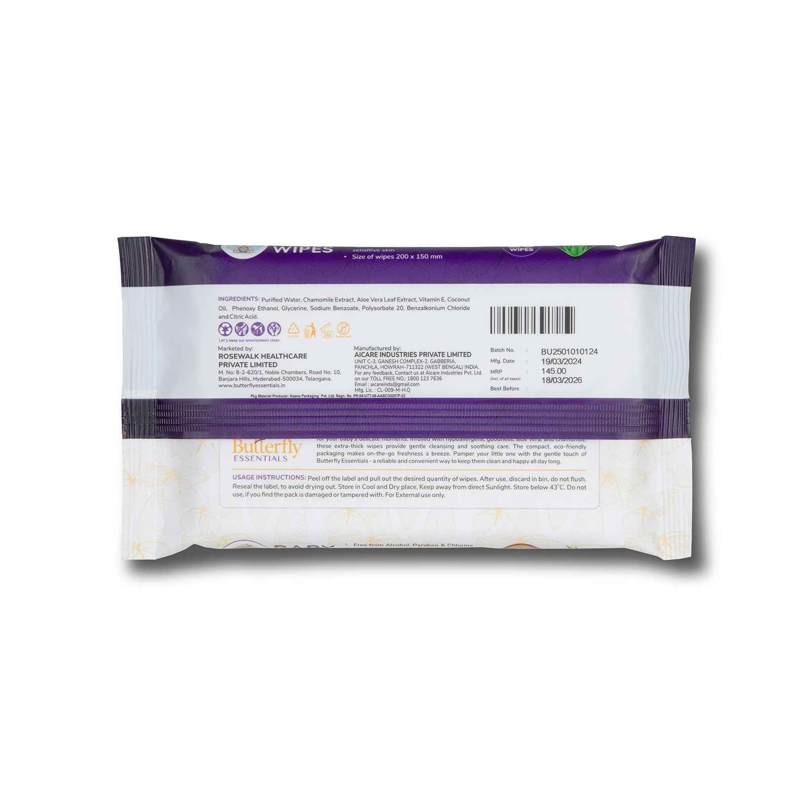 Baby Wipes Pack of 25 for Gentle and Effective Cleaning thumbnail 3