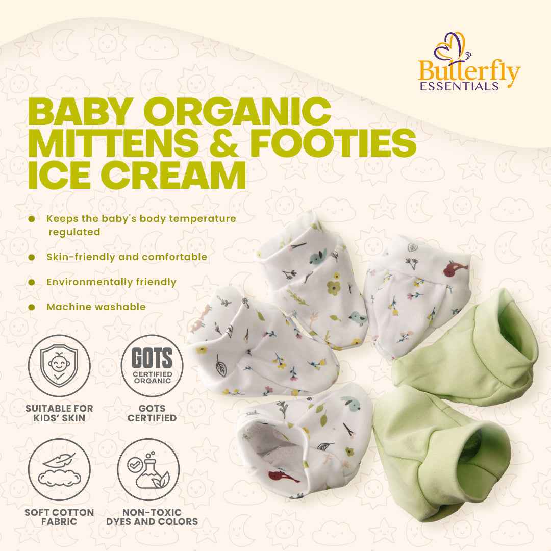 Baby Organic Mittens & Footies view 3
